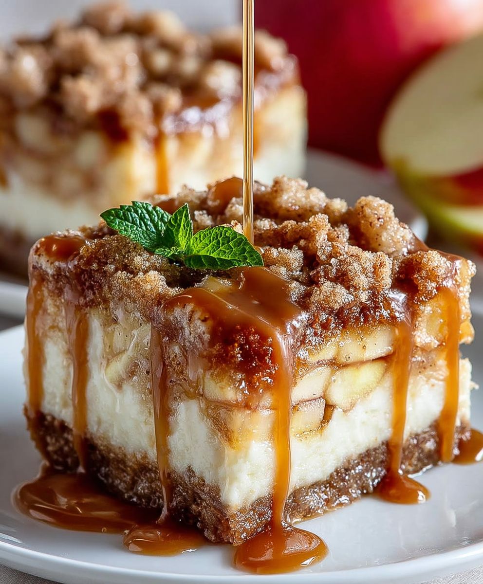 Caramel Apple Cheesecake Bars