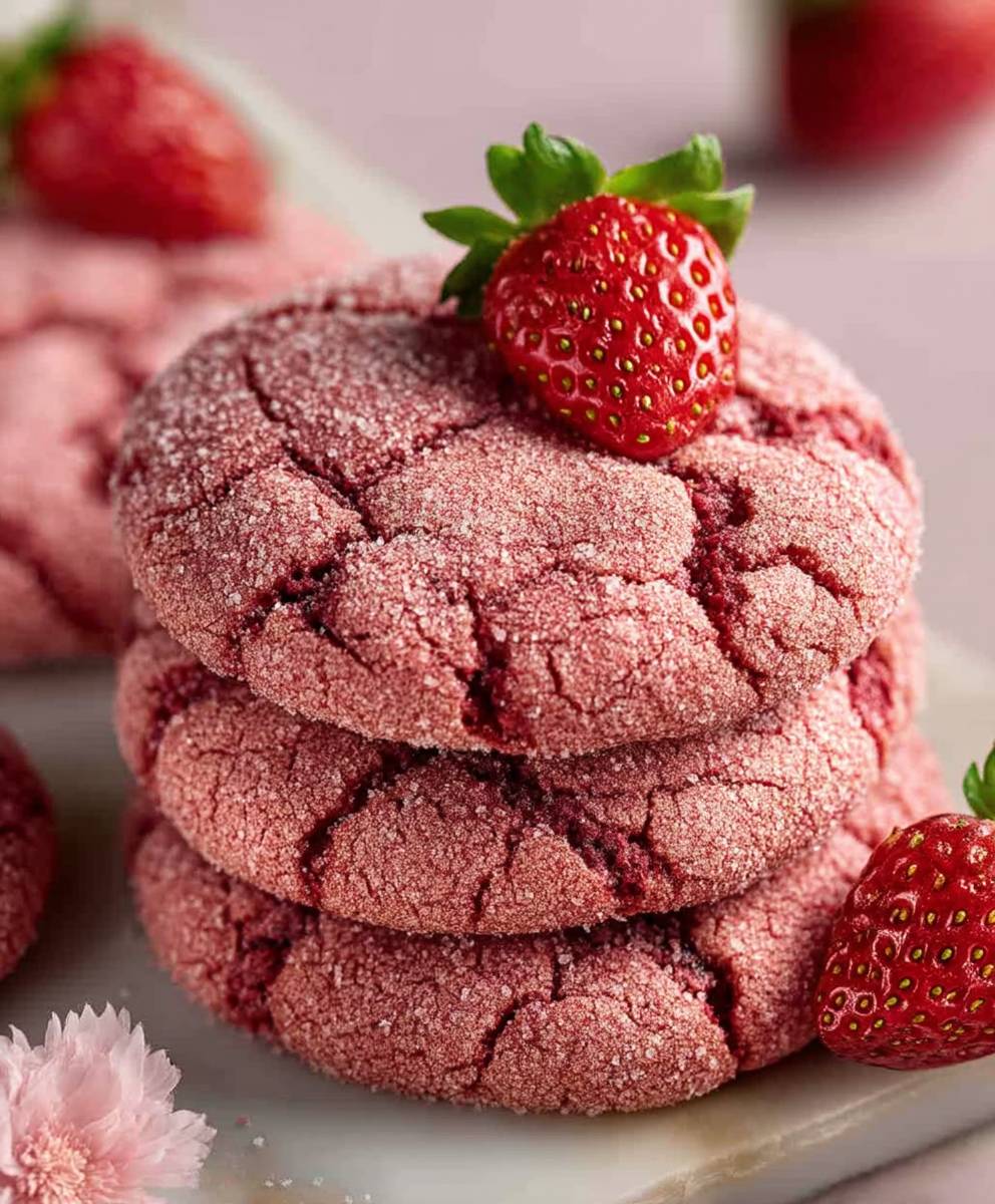 Vegan Strawberry Sugar Cookies