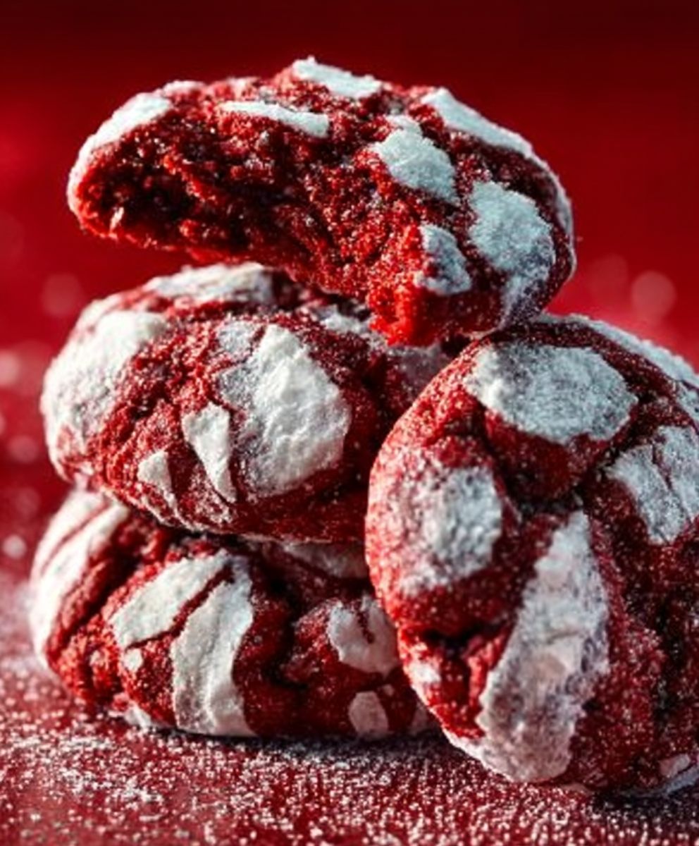 Red Velvet Crinkle Cookies