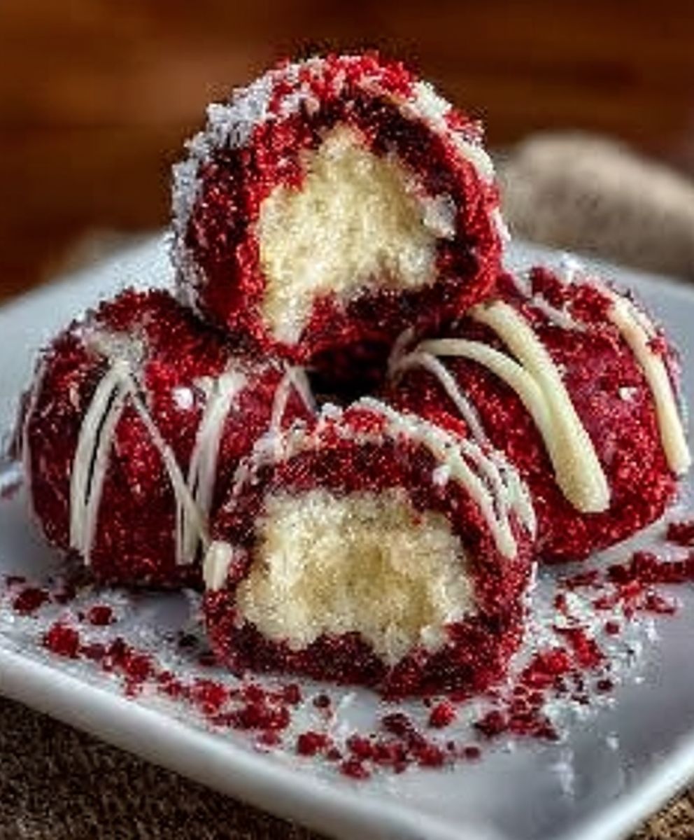 Red Velvet Snowball Cookies
