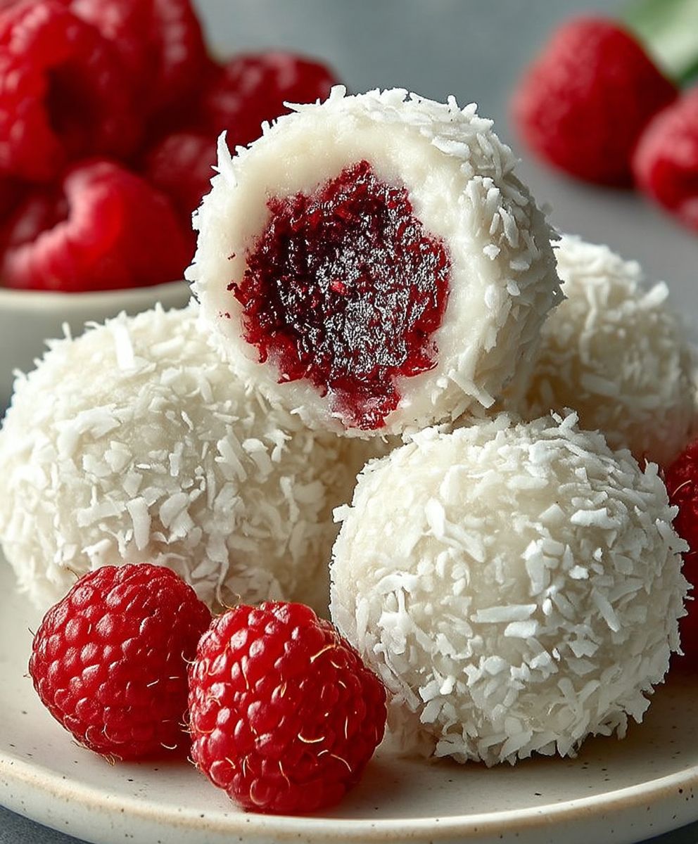 No-Bake Raspberry Coconut Balls