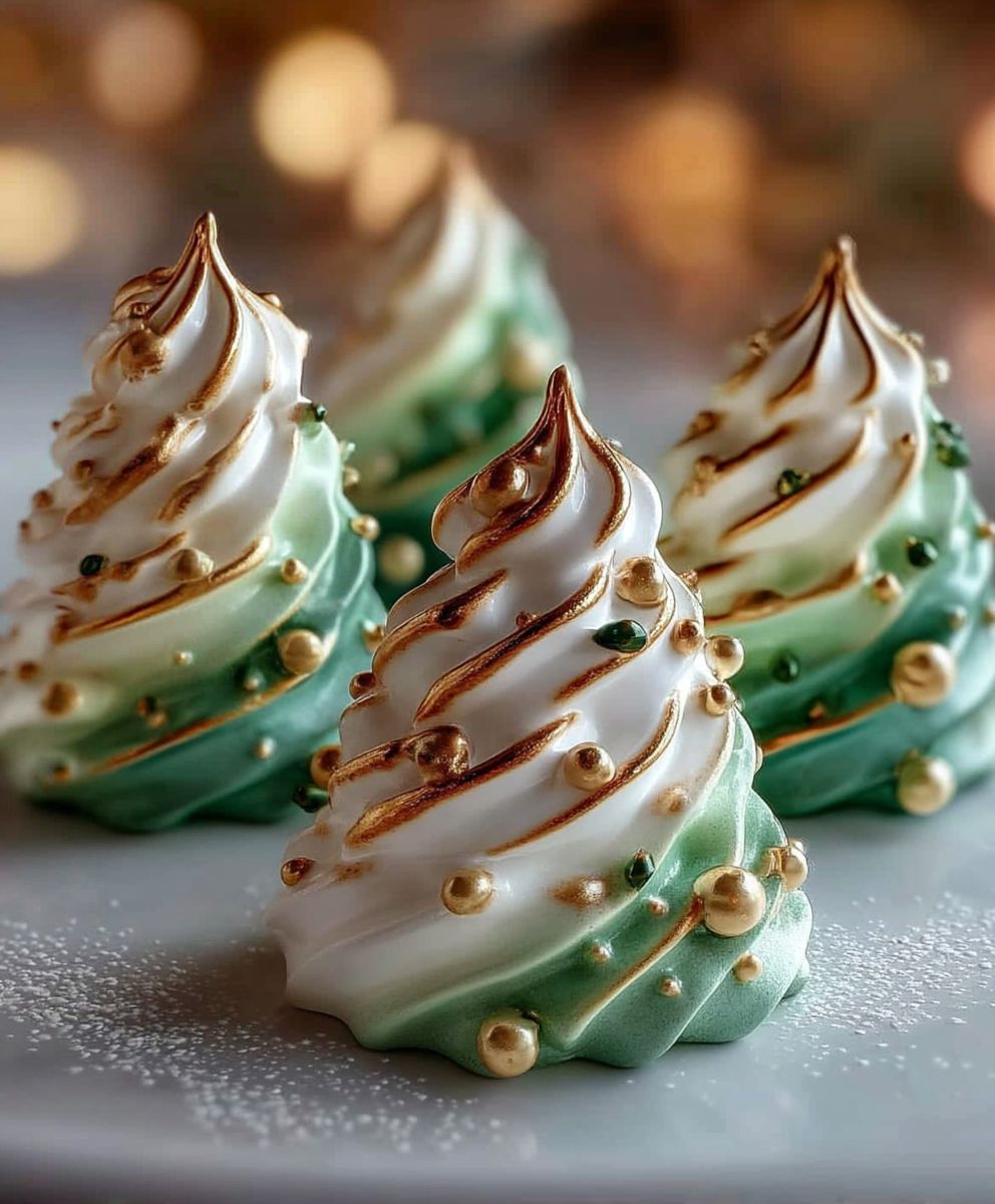 Christmas Tree Meringues