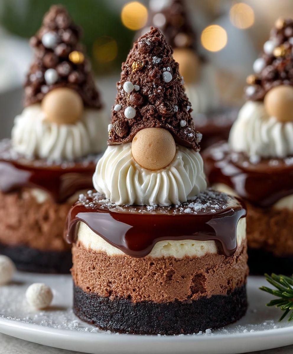 Chocolate Gnome Cheesecakes