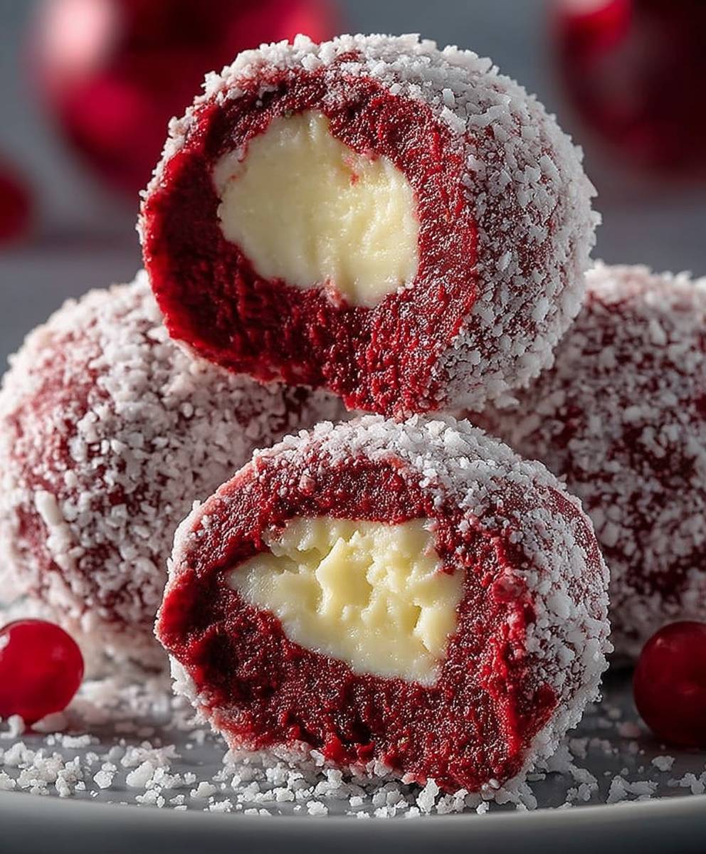 Red Velvet Snowballs Christmas Desserts