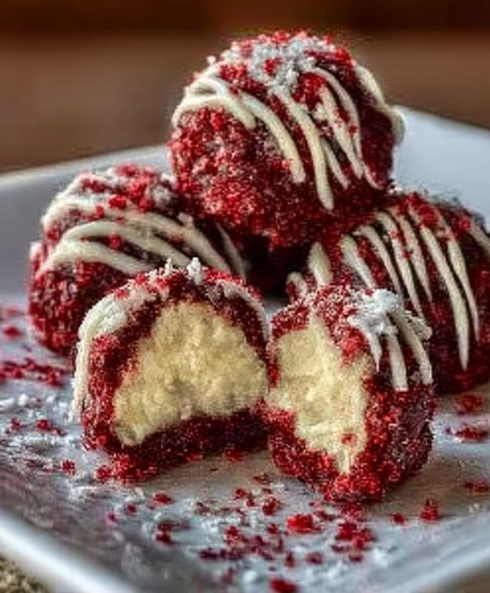Red Velvet Snowball Cookies