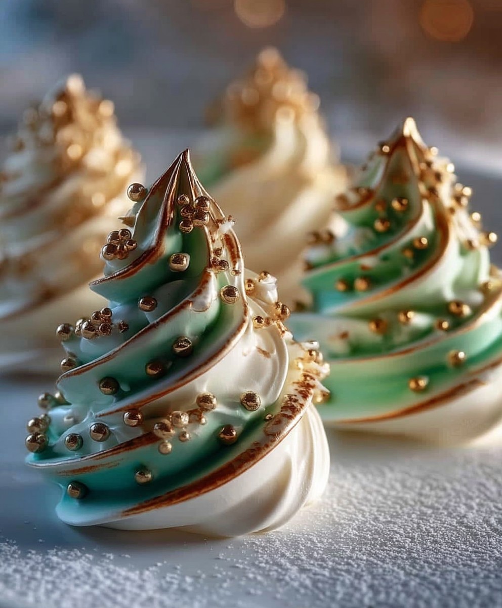 Christmas Tree Meringues