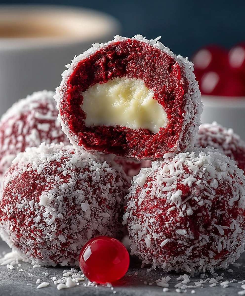 Red Velvet Snowballs Christmas Desserts