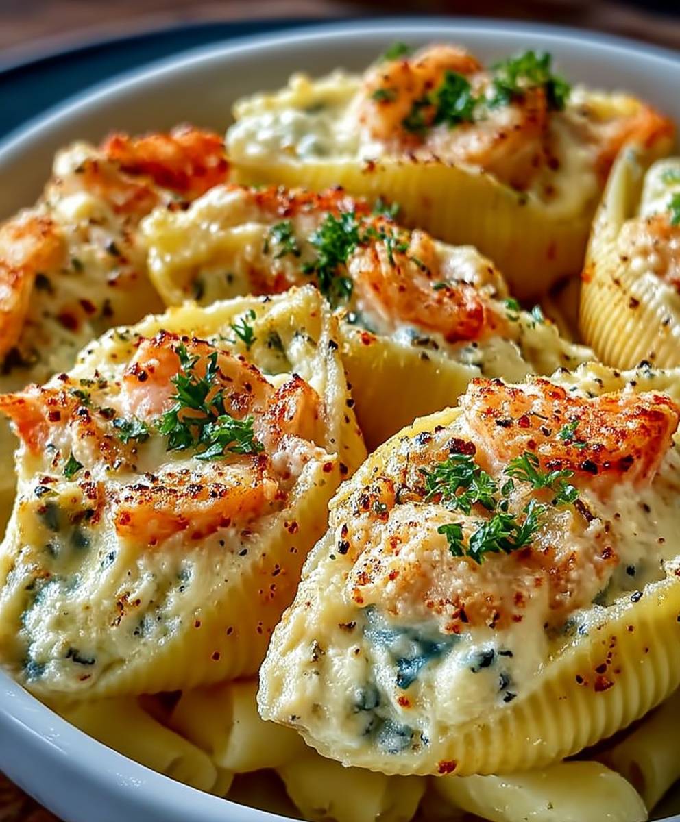 Creamy Seafood Stuffed Shells