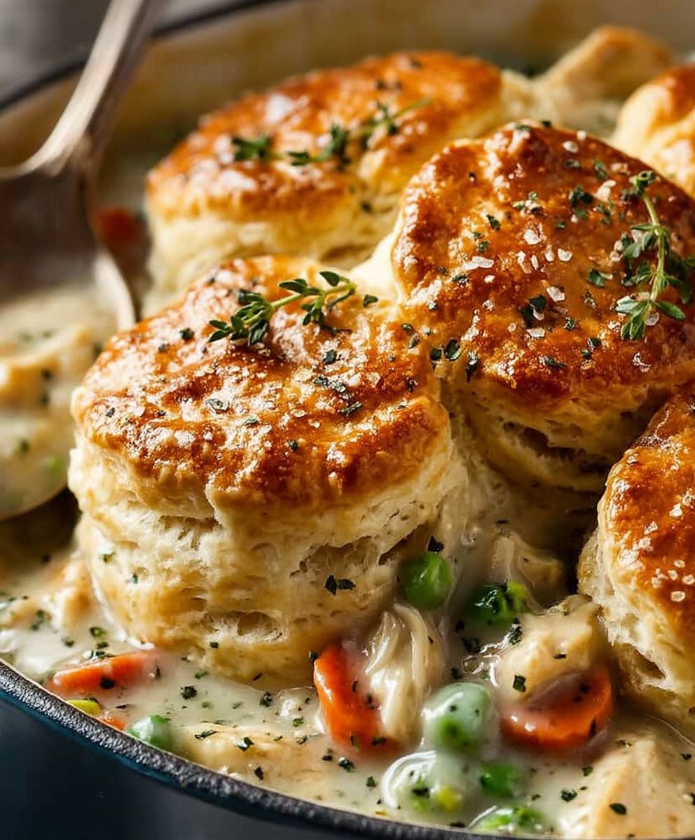 Chicken Pot Pie Biscuits