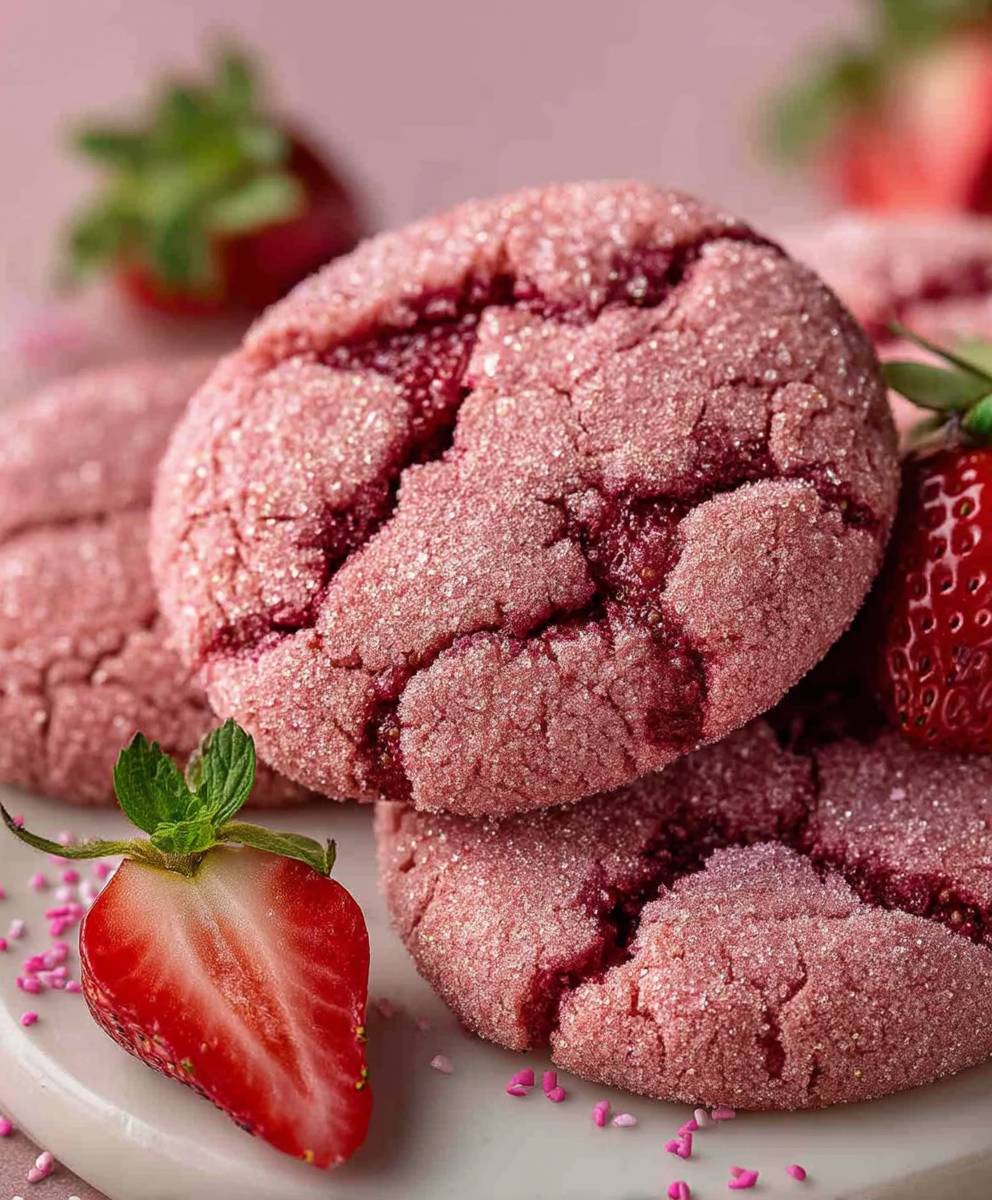 Vegan Strawberry Sugar Cookies