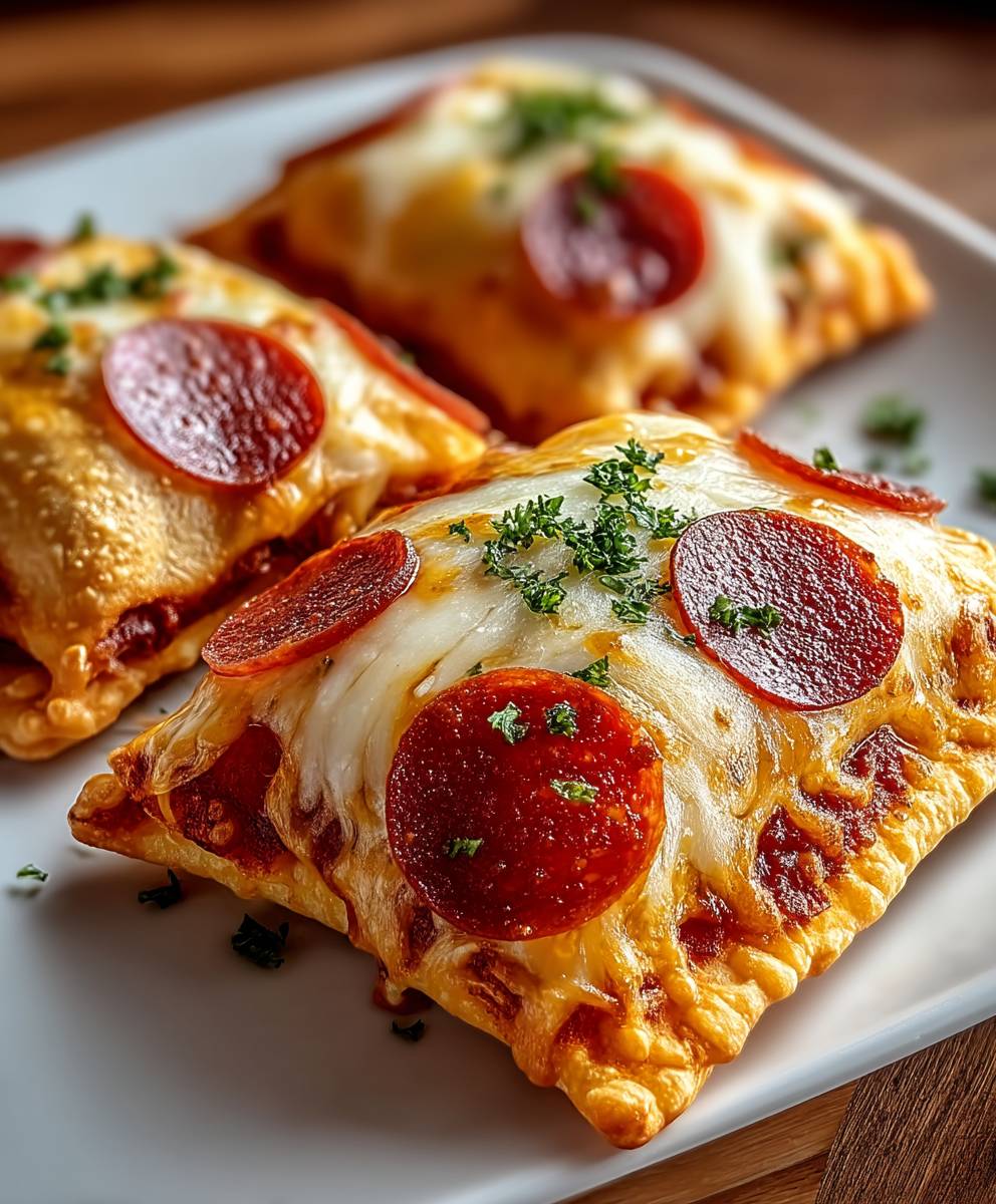 Air Fryer Pepperoni Pizza Pockets