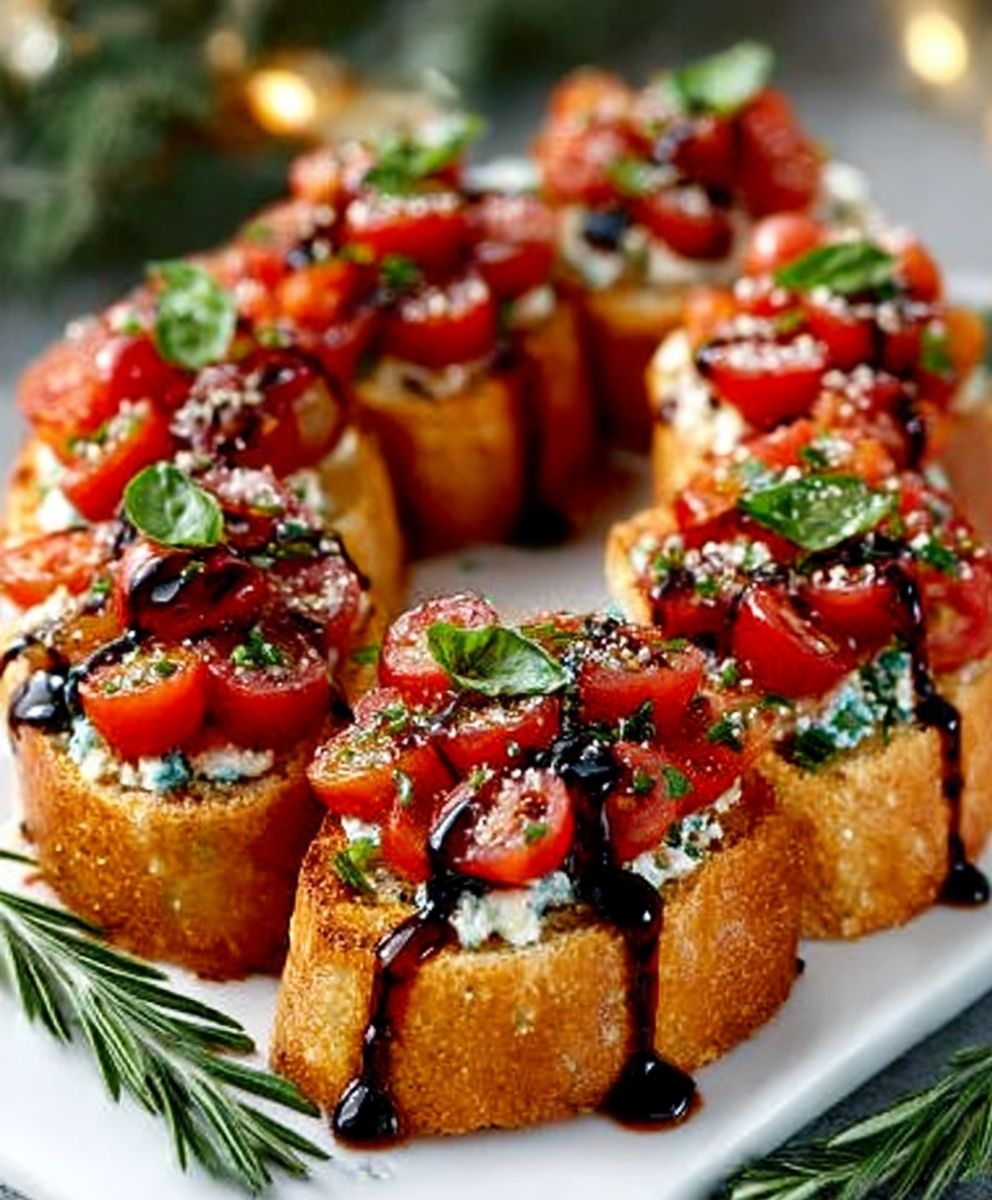 Christmas Bruschetta Wreath
