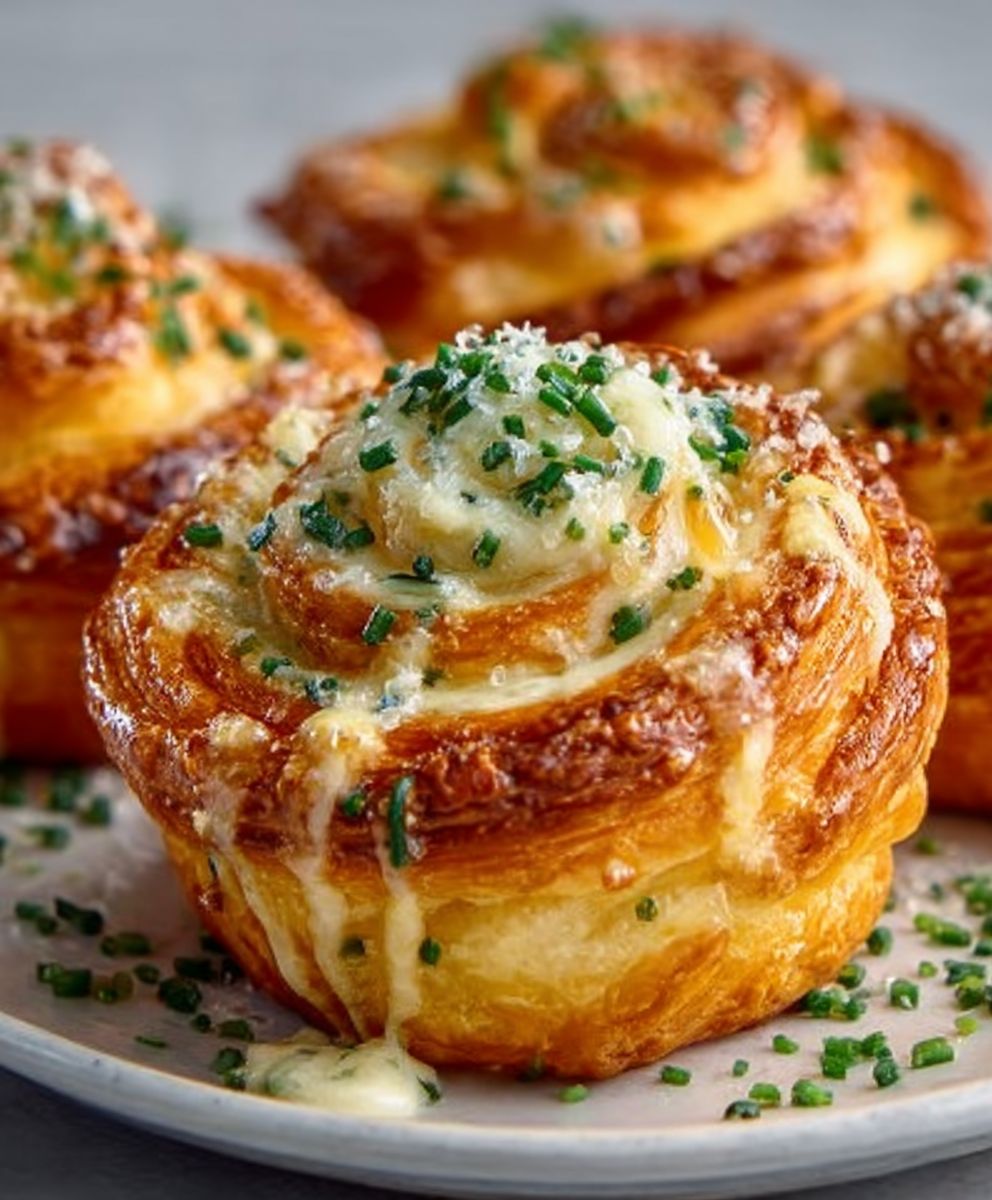 Cheesy Garlic Cruffin