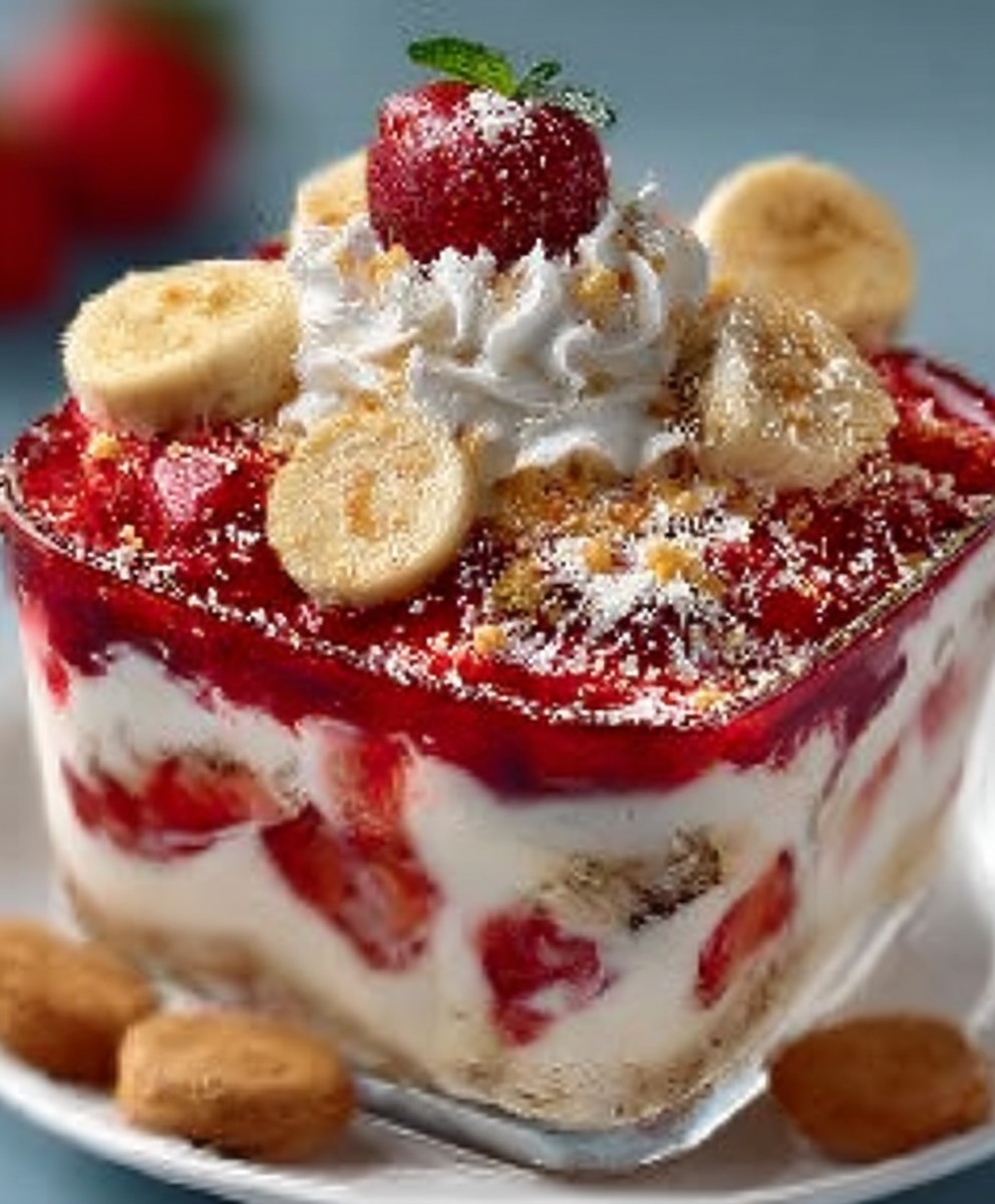 Strawberry Banana Pudding Dessert