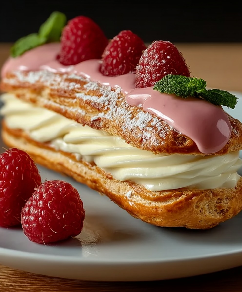 Lemon Raspberry Eclairs