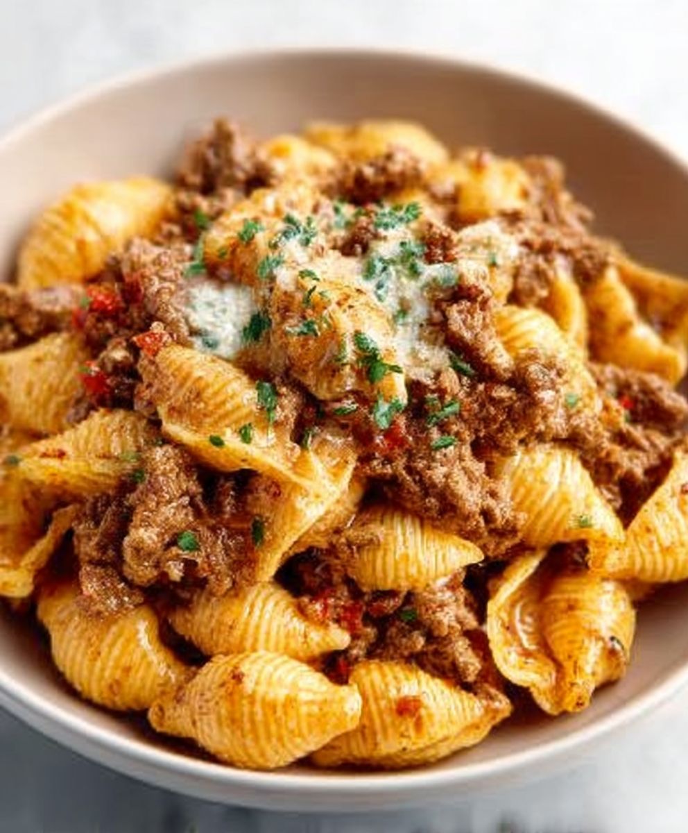 Creamy Beef and Shells