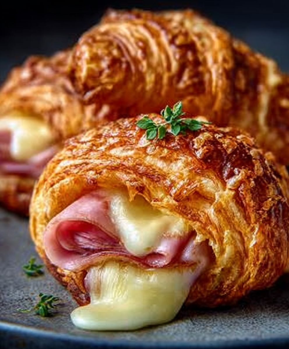 Air Fryer Ham Cheese Croissants