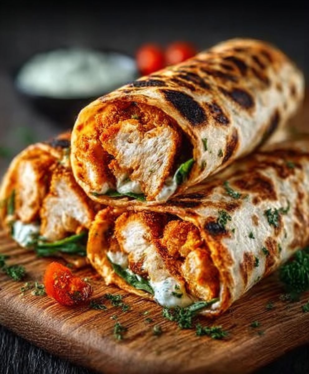 Air Fryer Chicken Mozzarella Wraps