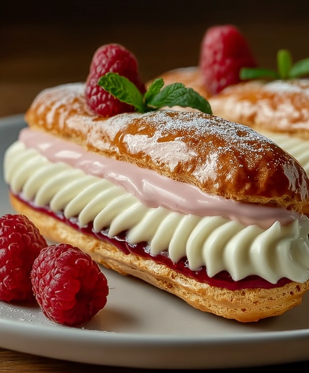Lemon Raspberry Eclairs
