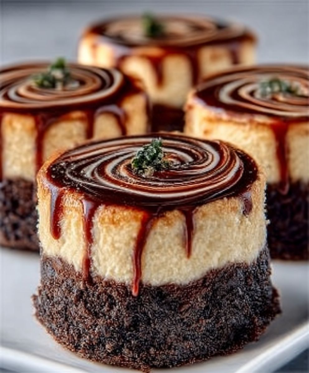 Brownie Bottom Mini Cheesecakes | Easy Chocolate Cheesecake Dessert image 2