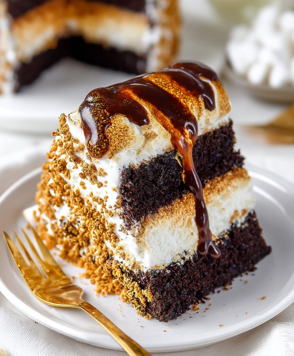 Classic S’mores Cake – Gooey Chocolate Marshmallow Dessert image 2