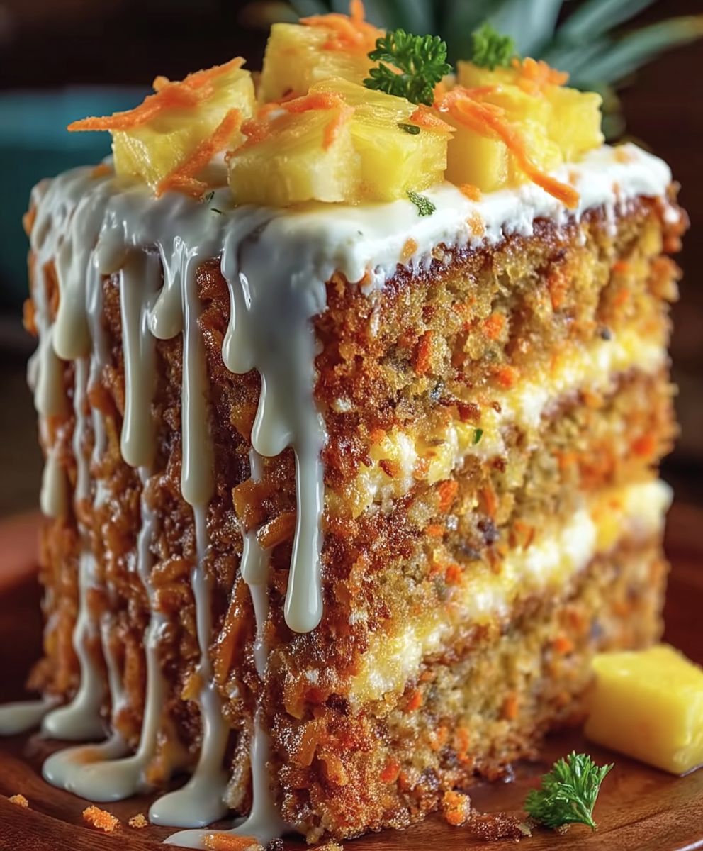 Hawaiian Carrot Pineapple Cake – Moist Tropical Dessert Recipe image 2