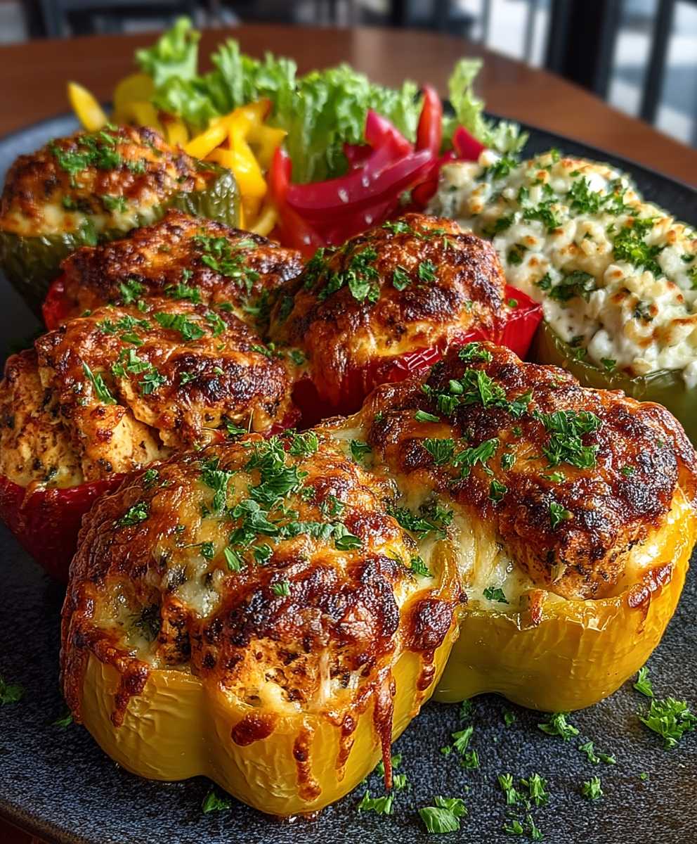 Buffalo Chicken Stuffed Peppers | Spicy Healthy Low Carb Dinner Recipe image 2