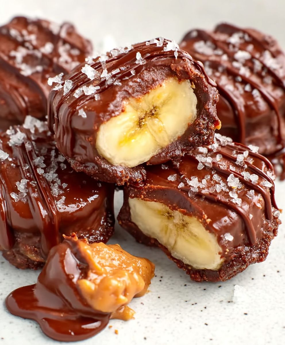 Chocolate Peanut Butter Banana Bites | Healthy Frozen Snack Recipe image 2