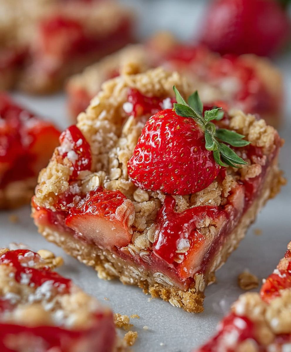 Healthy Strawberry Oatmeal Bars | Vegan Gluten Free Snack Bars image 2