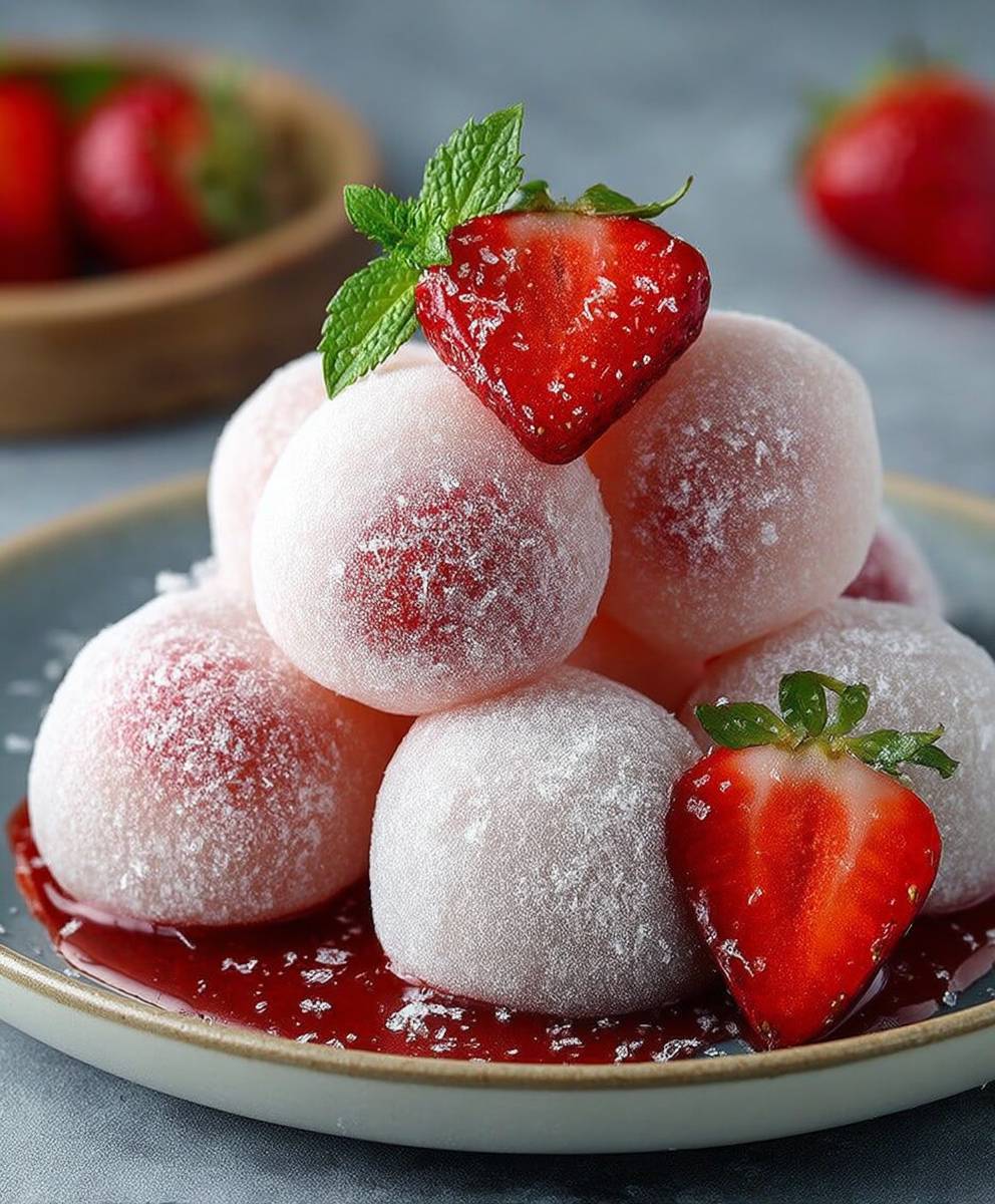 Japanese Mochi with Fresh Strawberries | Easy Gluten Free Sweet Treat image 2