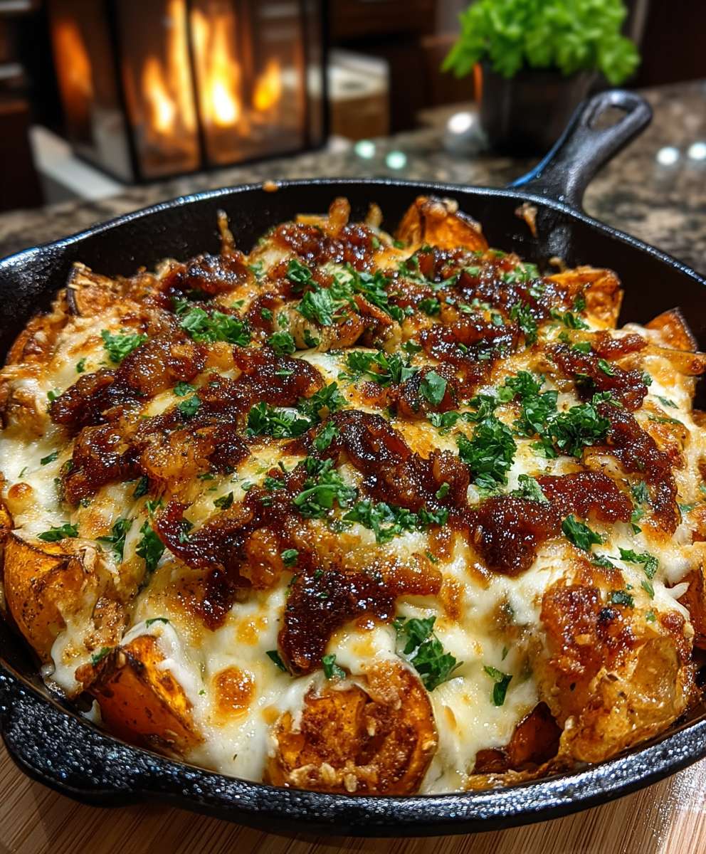 Sweet Potato BBQ Chicken Skillet | Easy Cheesy Family Dinner Recipe image 2